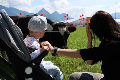 Petits et grands à l'Iheimisch à Buochs | Photo : Franziska Schawalder
